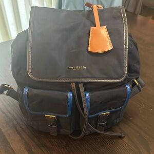 Tory Burch Navy Backpack with Blue Accents